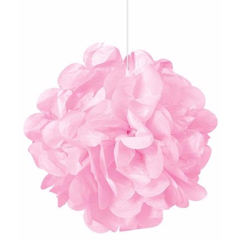 3PK 9IN LOVELY PINK PUFF TISSUE DECORATION