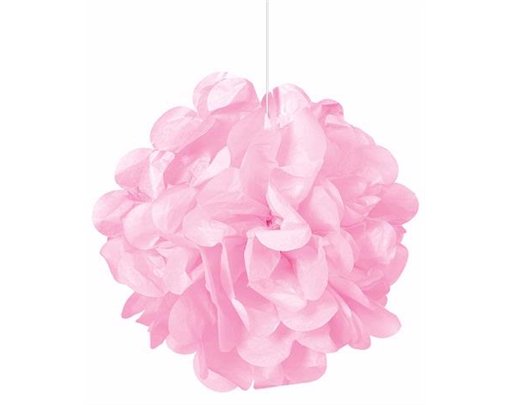 3PK 9IN LOVELY PINK PUFF TISSUE DECORATION