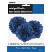 3PK 9IN ROYAL BLUE PUFF TISSUE DECORATION