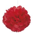 3PK 9IN RUBY RED PUFF TISSUE DECORATION