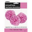 3PK 9IN HOT PINK PUFF TISSUE DECORATION