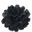 3PK 9IN BLACK PUFF TISSUE DECORATION