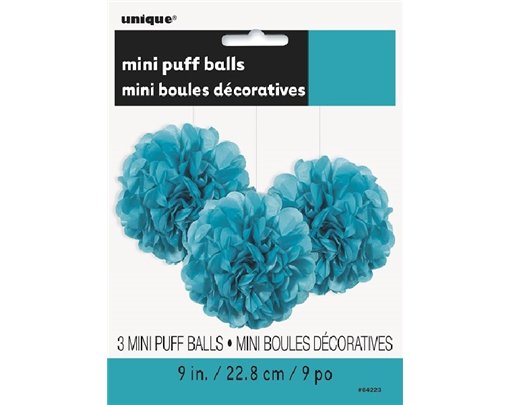 3PK 9IN CARIBBEAN PUFF TISSUE DECORATION