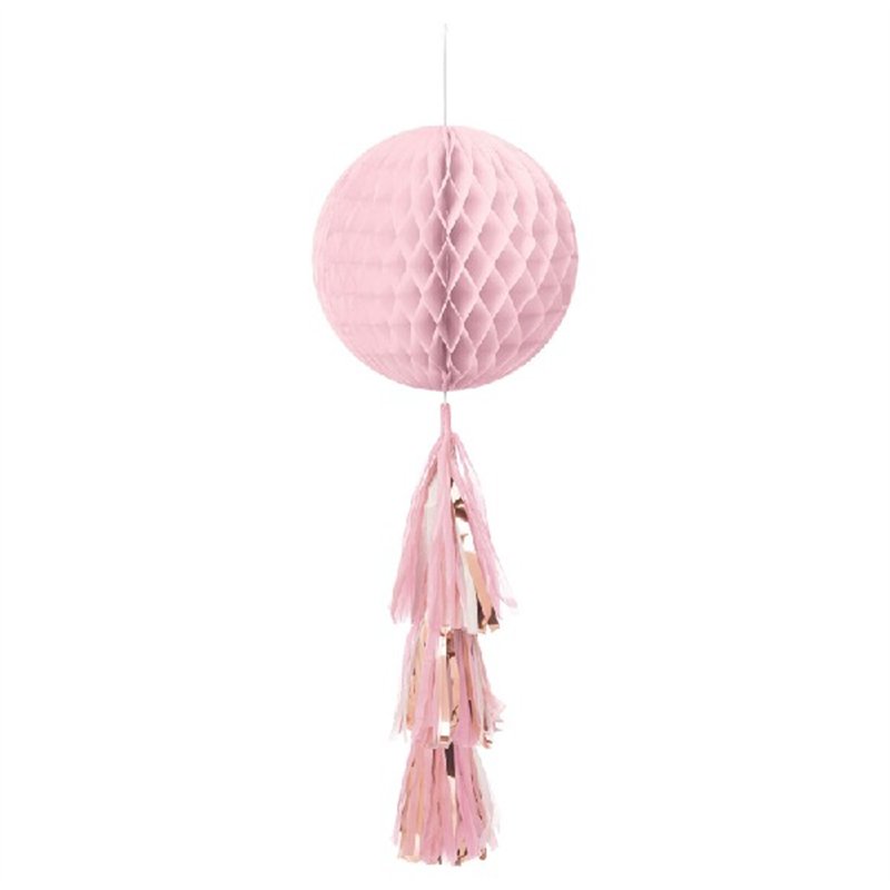 71cm ROSE GOLD HANGING HONEYCOMB DECORATION