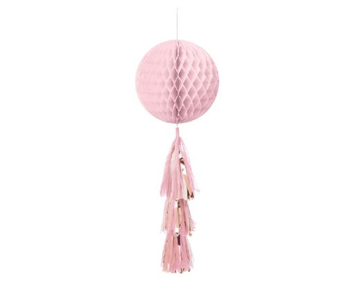 71cm ROSE GOLD HANGING HONEYCOMB DECORATION