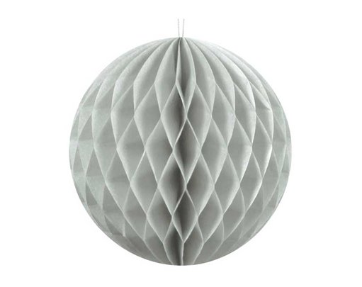 10cm LIGHT GREY HONEYCOMB BALL