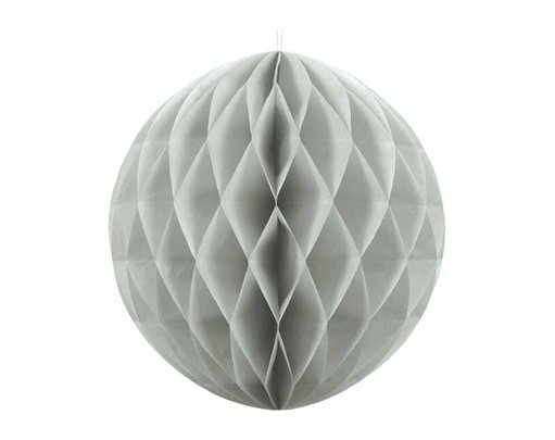 20cm LIGHT GREY HONEYCOMB BALL