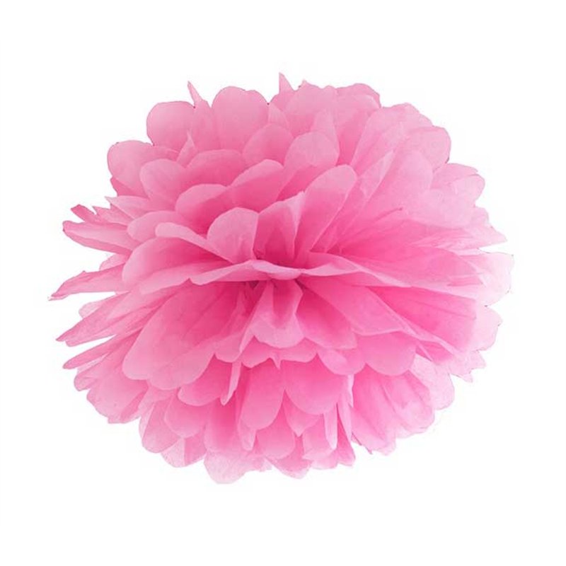 25cm PINK TISSUE PAPER POM POM