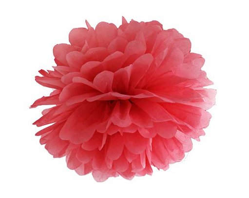 25cm RED TISSUE PAPER POM POM