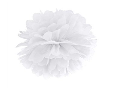 25cm WHITE TISSUE PAPER POM POM