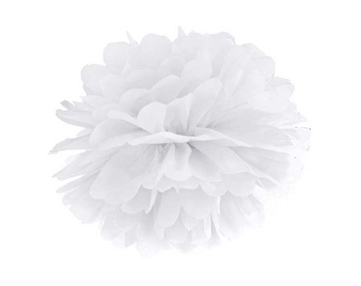 25cm WHITE TISSUE PAPER POM POM