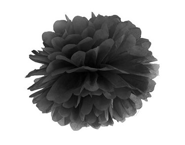 25cm BLACK TISSUE PAPER POM POM