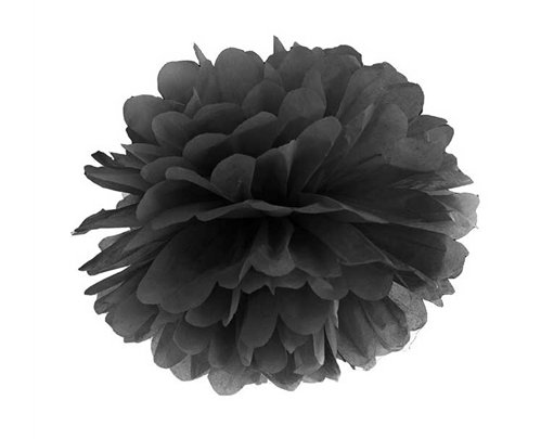 25cm BLACK TISSUE PAPER POM POM