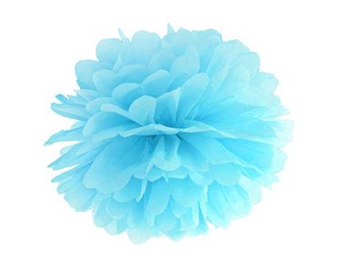 25cm SKY-BLUE TISSUE PAPER POM POM