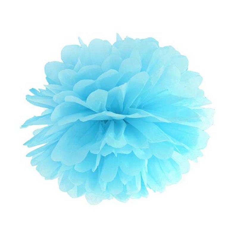 25cm SKY-BLUE TISSUE PAPER POM POM