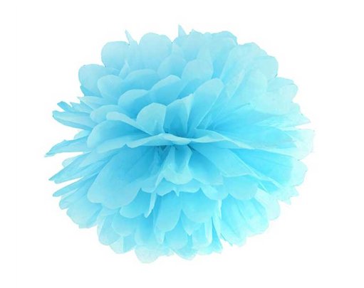 25cm SKY-BLUE TISSUE PAPER POM POM