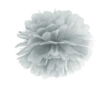 25cm SILVER TISSUE PAPER POM POM