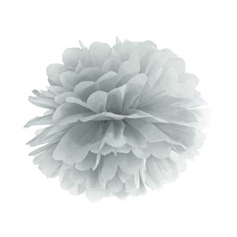 25cm SILVER TISSUE PAPER POM POM