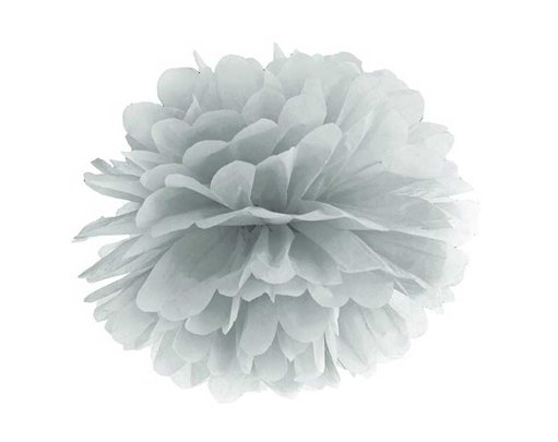 25cm SILVER TISSUE PAPER POM POM