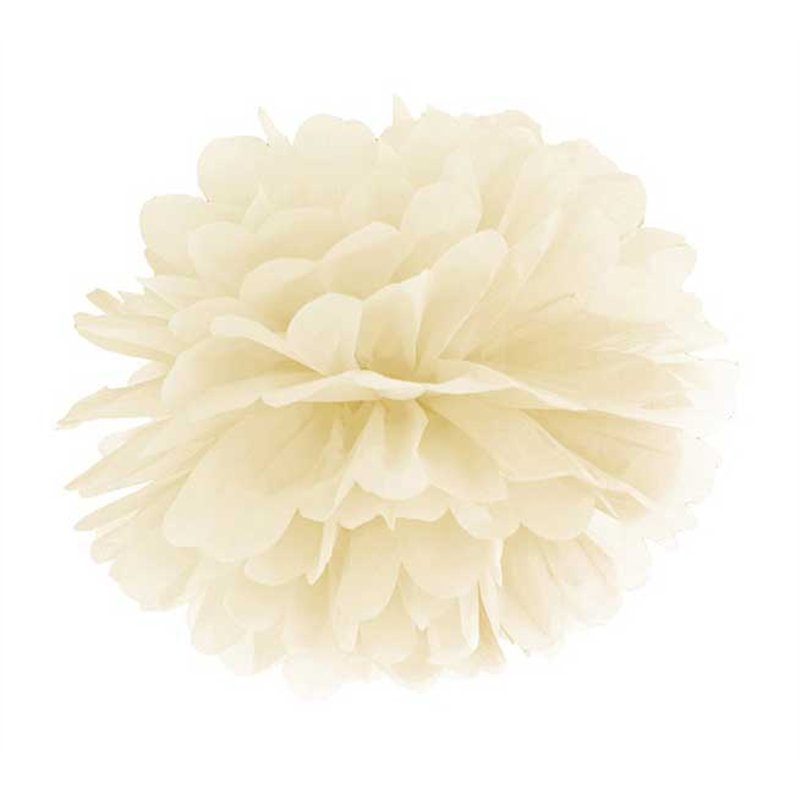 25cm CREAM TISSUE PAPER POM POM