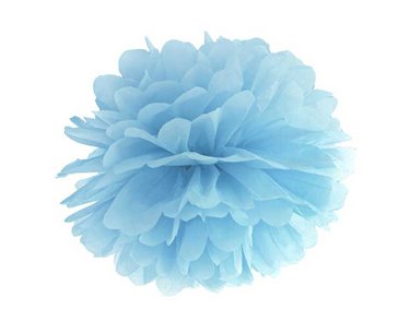 25cm LIGHT MISTY BLUE TISSUE PAPER POM POM