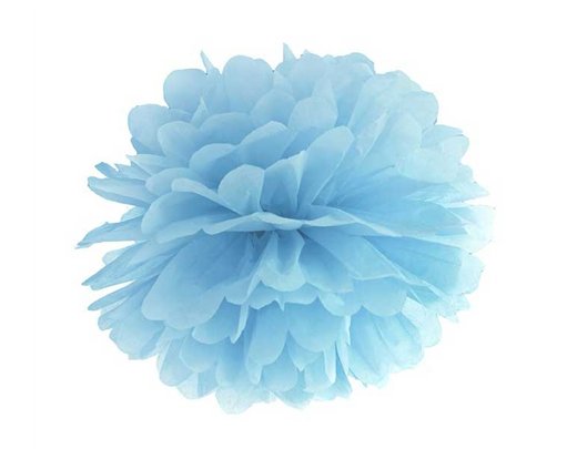 25cm LIGHT MISTY BLUE TISSUE PAPER POM POM