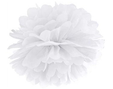 35cm WHITE TISSUE PAPER POM POM