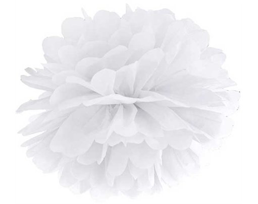 35cm WHITE TISSUE PAPER POM POM