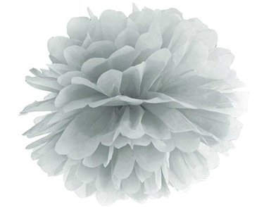 35cm SILVER TISSUE PAPER POM POM