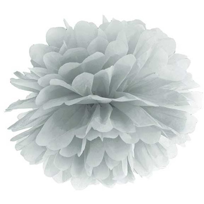 35cm SILVER TISSUE PAPER POM POM