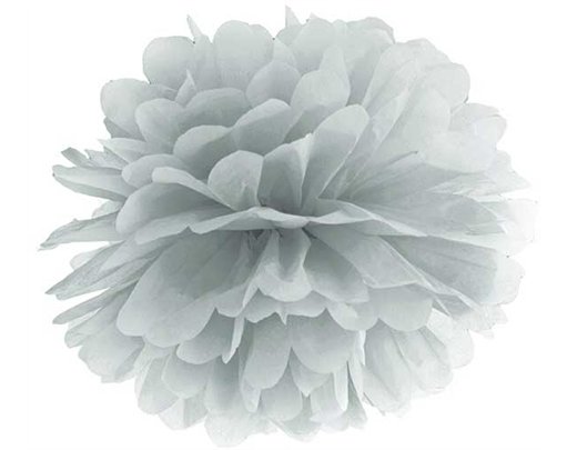 35cm SILVER TISSUE PAPER POM POM