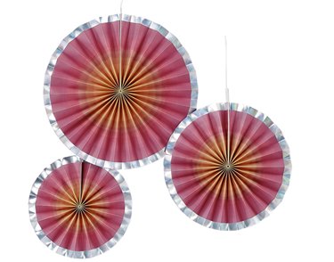 3PK ROSE GOLD OMBRE PAPER FANS