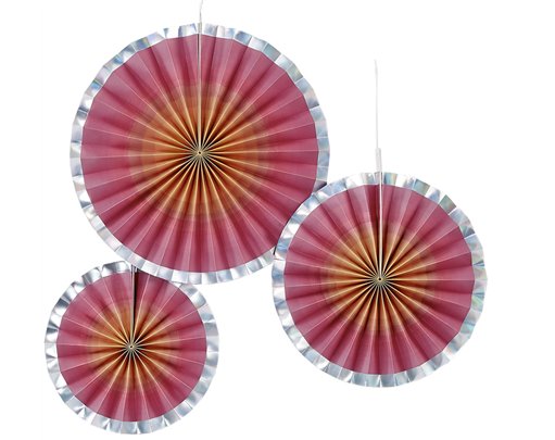 3PK ROSE GOLD OMBRE PAPER FANS