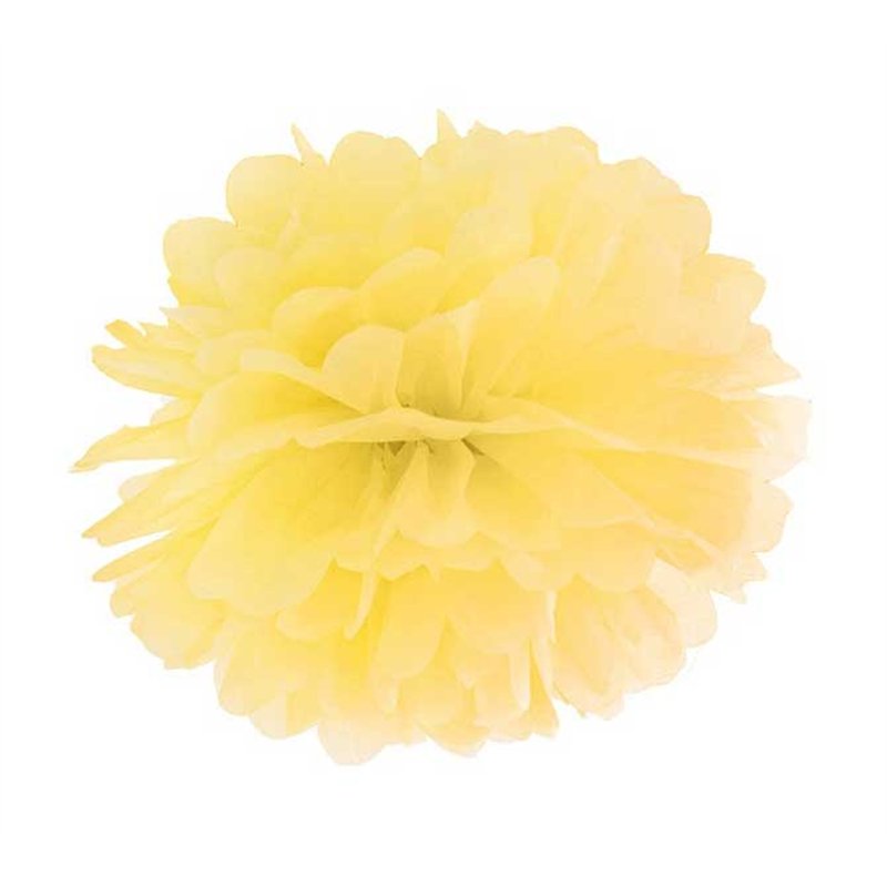 25cm TISSUE PAPER YELLOW POM POM