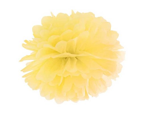 25cm TISSUE PAPER YELLOW POM POM
