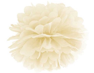35cm CREAM TISSUE PAPER POM POM
