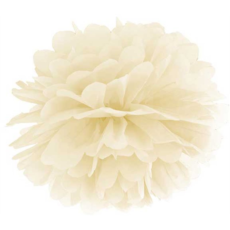 35cm CREAM TISSUE PAPER POM POM