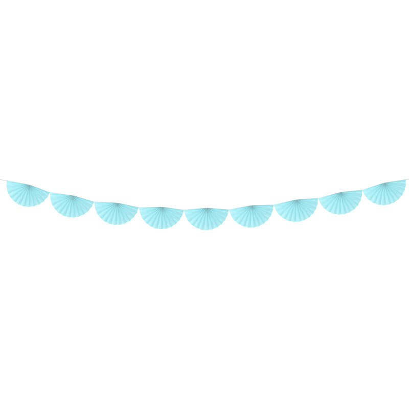 3m LIGHT SKY BLUE TISSUE GARLAND ROSETTES