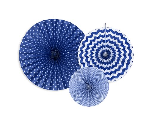 3PC NAVY BLUE DECORATIVE ROSETTES