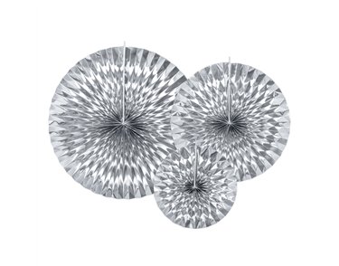 3PC SILVER DECORATIVE ROSETTES