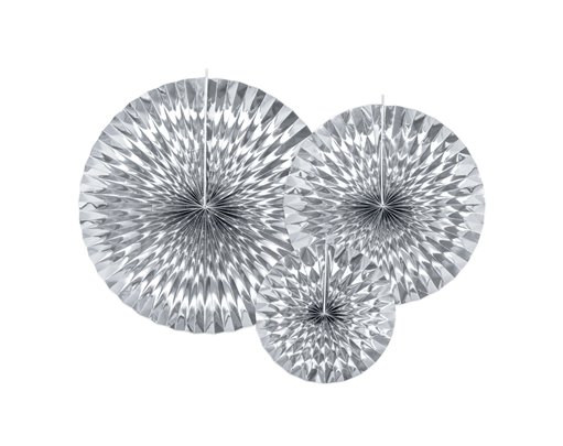 3PC SILVER DECORATIVE ROSETTES