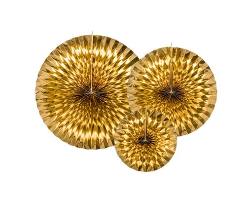 3PC GOLD DECORATIVE ROSETTES