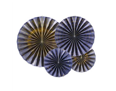 4PC NAVY BLUE DECORATIVE ROSETTES