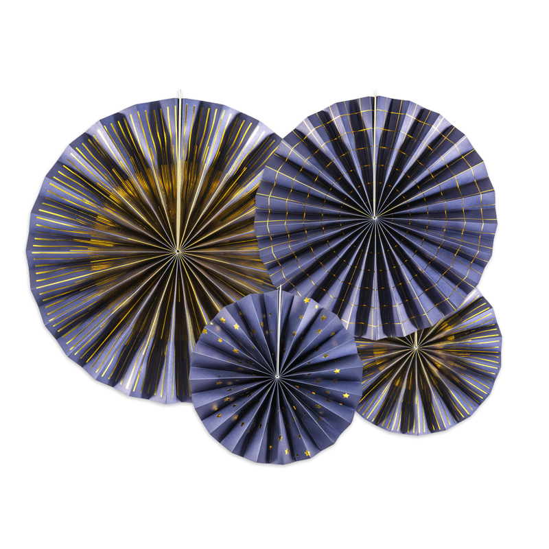 4PC NAVY BLUE DECORATIVE ROSETTES