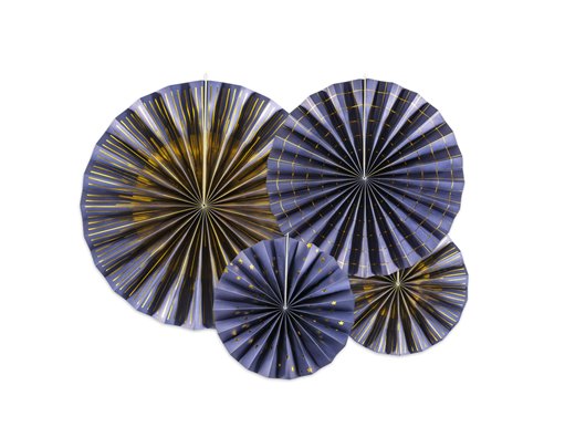 4PC NAVY BLUE DECORATIVE ROSETTES