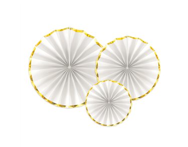 3PC WHITE DECORATIVE ROSETTES