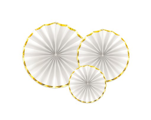 3PC WHITE DECORATIVE ROSETTES
