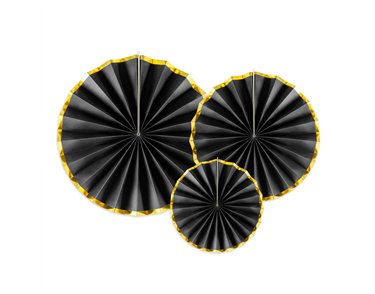 3PC BLACK DECORATIVE ROSETTES