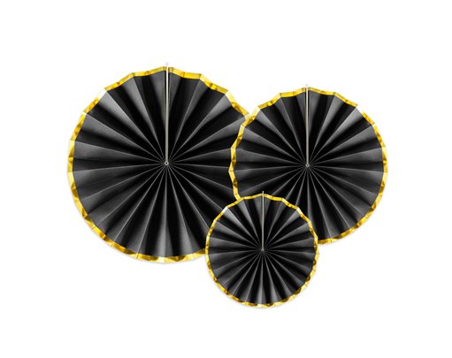 3PC BLACK DECORATIVE ROSETTES