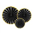 3PC BLACK DECORATIVE ROSETTES